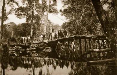 Grapevine-Brücke über den Chickahominy-Fluss, 1861-65